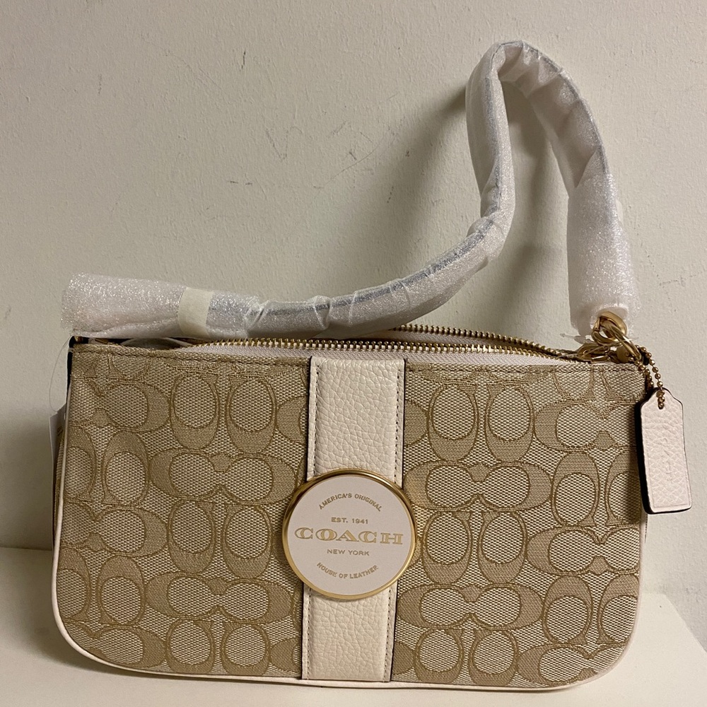 Coach signature canvas shoulder bag